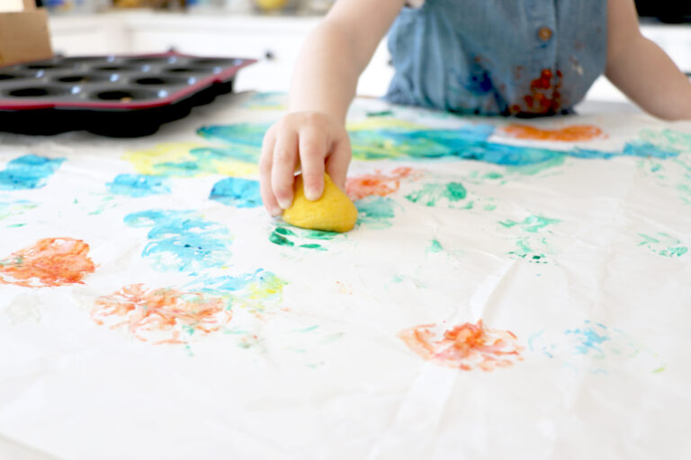 Easy Toddler Activity – Painting With Lemons